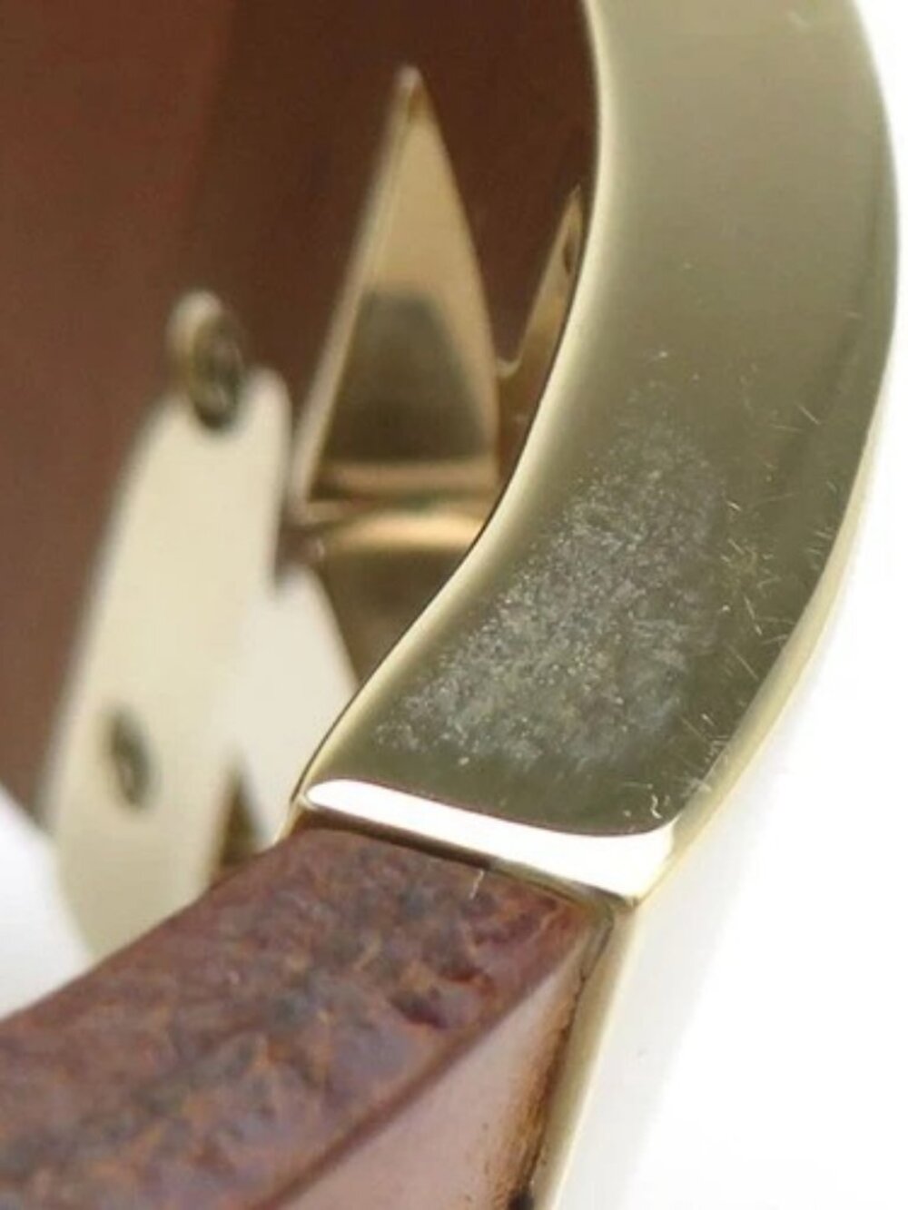 Auth FENDI Bangle Bracelet Brown/Gold Leather/Metal - e61919j - Picture 7 of 12